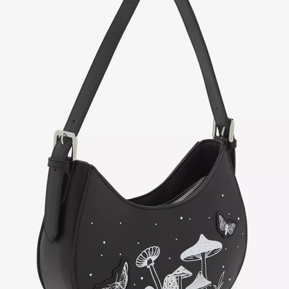 Black Designer Women's Bag with Nature Motif